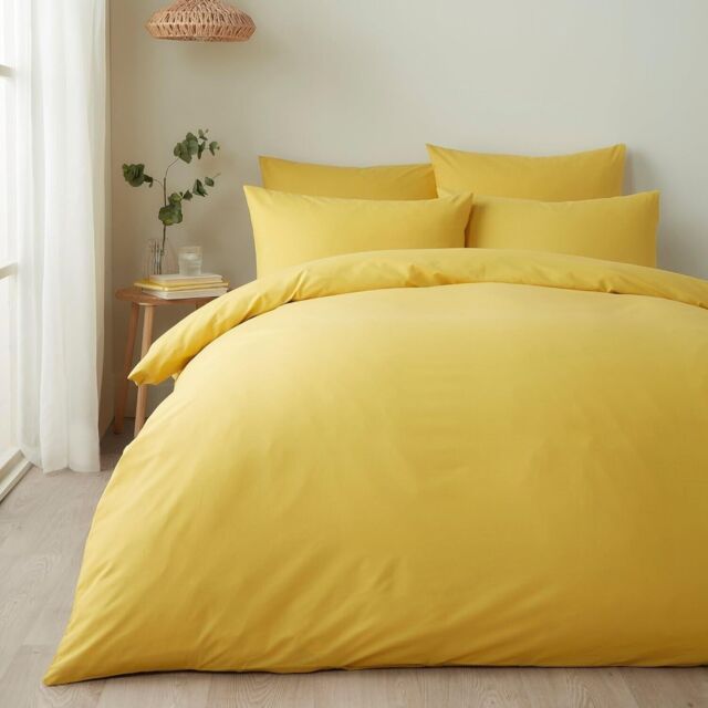 Appletree Style Super King Mariko Yellow 100% Cotton Reversible Duvet