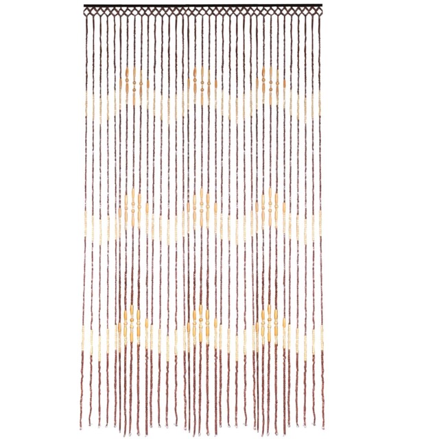 Wooden Beaded Door Curtain 90x180cm Rustic Waves Design For