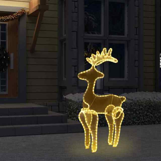 Reindeer Christmas Decoration With Mesh 306 Leds 60x24x89cm Vidaxl