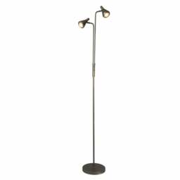 Modern Tinley 2 Light Adjustable Floor Lamp Antique Silver Searchlight