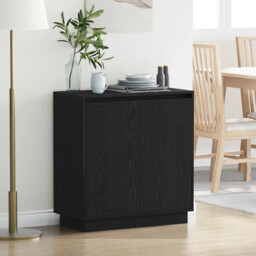 Sideboard With Door Black Oak 71 X 34.5 X 75 Cm Engineered Wood Vidaxl