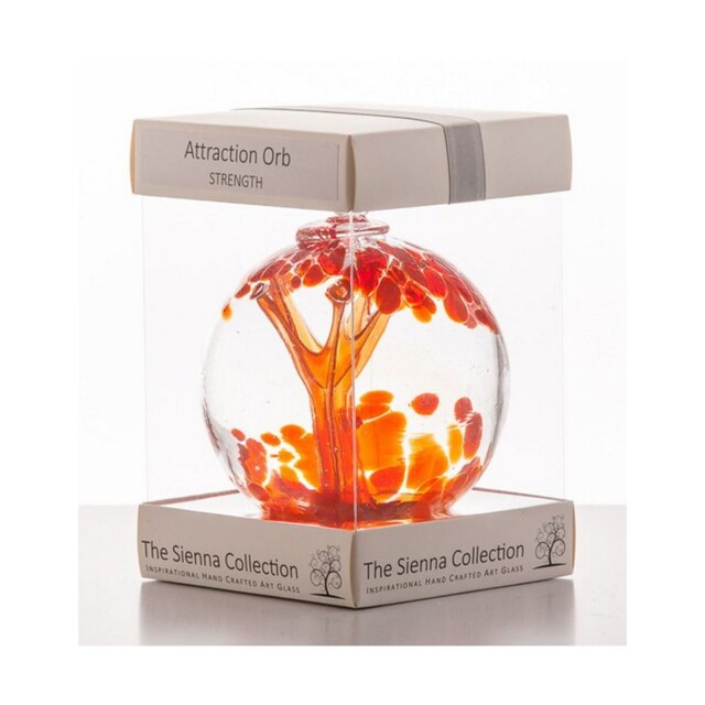 Sienna Glass Strength Attraction Orb Hanging Ornament Handmade Home