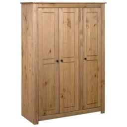 3-door Wardrobe 118x50x171.5 Cm Pine Panama Range Vidaxl
