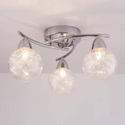 Al1031 Bolla 3xg9 Led Semi Flush Ceiling Light, Polished Chrome