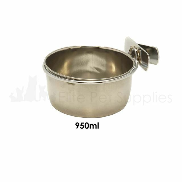 Coop Cup Bolt On Bowl Stainless Steel Dog Cat Parrot Bird Cage Food