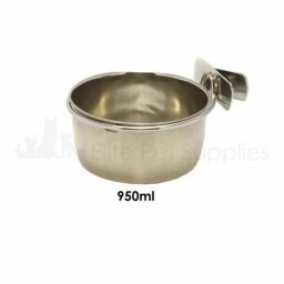 Coop Cup Bolt On Bowl Stainless Steel Dog Cat Parrot Bird Cage Food
