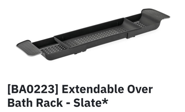 Bath Rack Extendable Over Bath Tub Caddy Plastic Organizer Tray