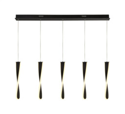 Ceiling Light Black Paddle 5 Led Bar Searchlight 8675-5bk