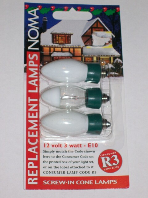 3 X Noma R3 Bulbs 2 Opal 1 Fuse 12 V 3 W E10 Replacement Lamps Screw