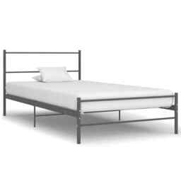 Bed Frame Grey Metal 100x200 Cm Vidaxl