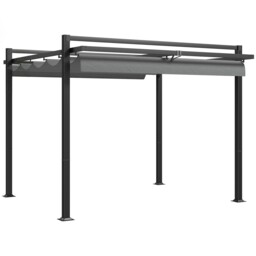 Outsunny 3 X 3(m) Pergola With Retractable Roof And Aluminium Frame,