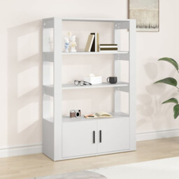 Sideboard White 80x30x119.5cm Engineered Wood 2 Door Minimalist