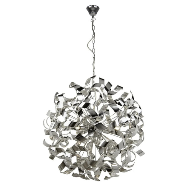 Ceiling Light Silver Curls 6 60cm Pendant Chrome Searchlight 5686-6cc