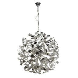 Ceiling Light Silver Curls 6 60cm Pendant Chrome Searchlight 5686-6cc