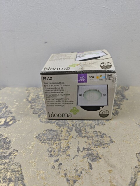 Blooma Flax Brushed Silver Effect Mains-powered Neutral White Led