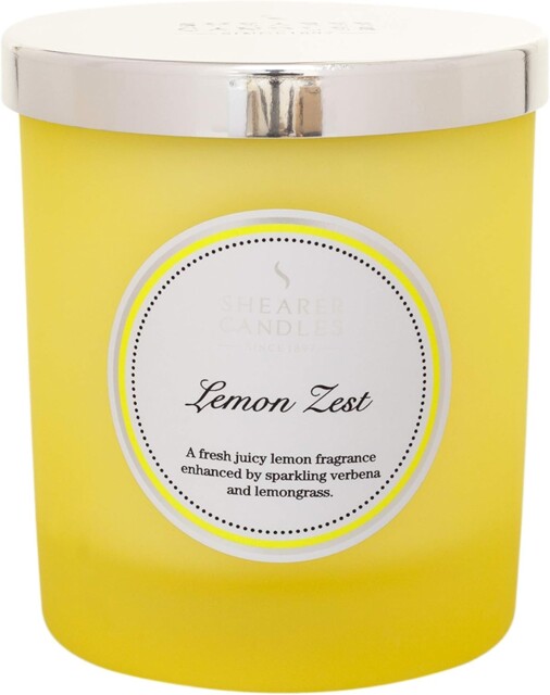 Shearer Candles Lemon Zest, Scented, Jar Candle, Cotton Wick,