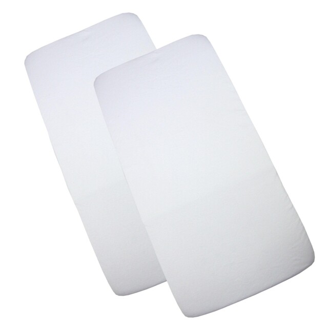 Baby Pack Of 2 Fitted Cotton Travel Cot Sheets 95 X 65cm White