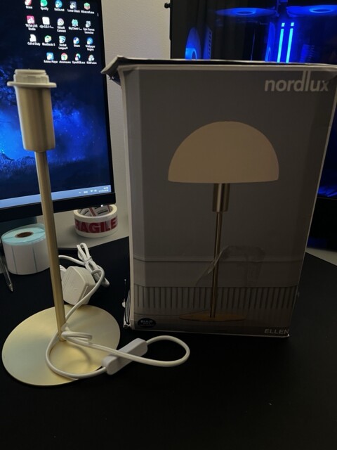 Table Light Brass Ellen 20 White Nordlux 2112305035 No Shade