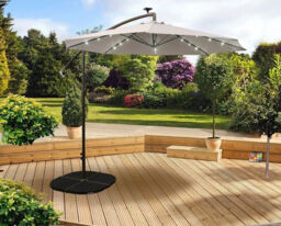Pagoda 2.7m 24 Led Solar Powered Light Over Hanging Parasol Garden