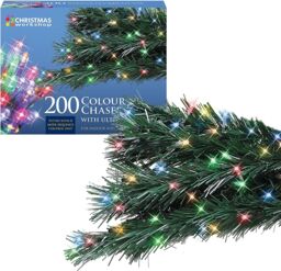 200 Multi-coloured Led Chaser Christmas Lights 77490 Indoor & Outdoor