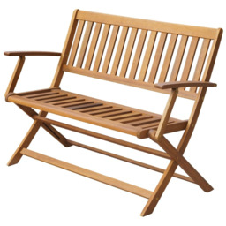 Garden Bench Solid Acacia Wood 120x60x89cm Folding Outdoor Natural