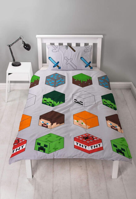 Minecraft Polyester Duvet Cover And Pillow Case Uk Single (us Twin)