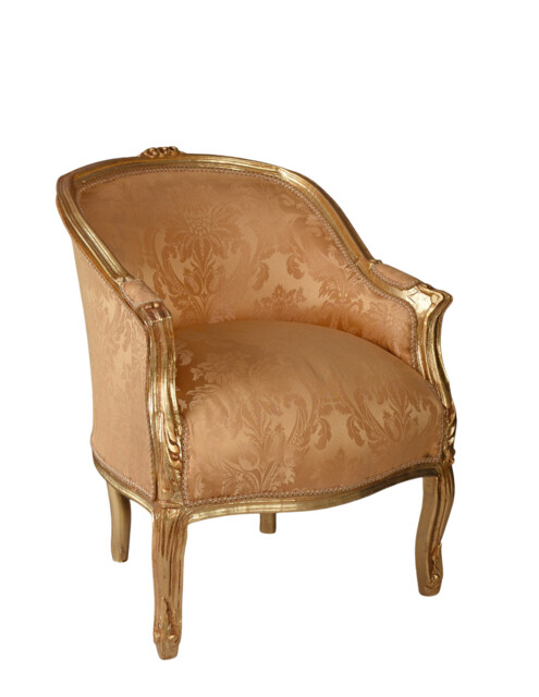 Antique Gold Chair Rococo Baroque Armchair France Bergere