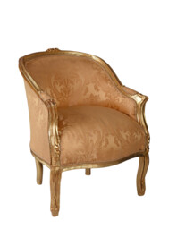 Antique Gold Chair Rococo Baroque Armchair France Bergere