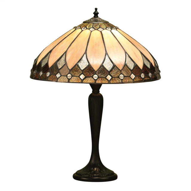 Tiffany Table Light Floor Bronze Brooklyn Dark 400mm Interiors 1900