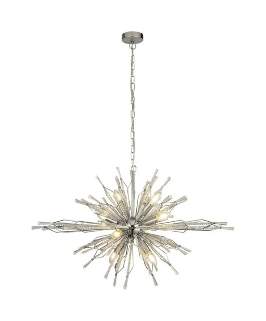 Ceiling Light Silver Starburst 8 Chrome Searchlight 8638-8cc
