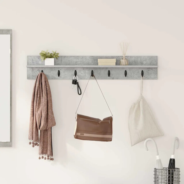 Wall-mounted Coat Rack Concrete Grey 100 X 10.5 X 18 Cm Vidaxl