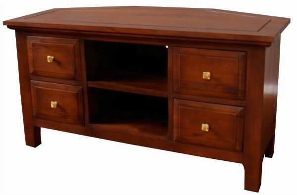 Mahogany Corner Tv Unit - Tv Stand - 4 Drawers - York Range Cbn064
