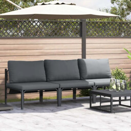 Outdoor Furniture With Cushion 3 Pcs Anthracite Steel Vidaxl