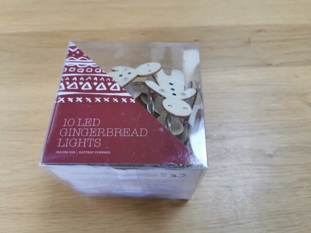 Christmas 10 Led Gingerbread Man Men Lights Indoor Light Xmas