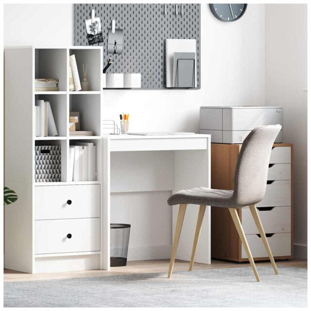 Writing Desk Compact White Engineered Wood 70x40x76cm Home Office
