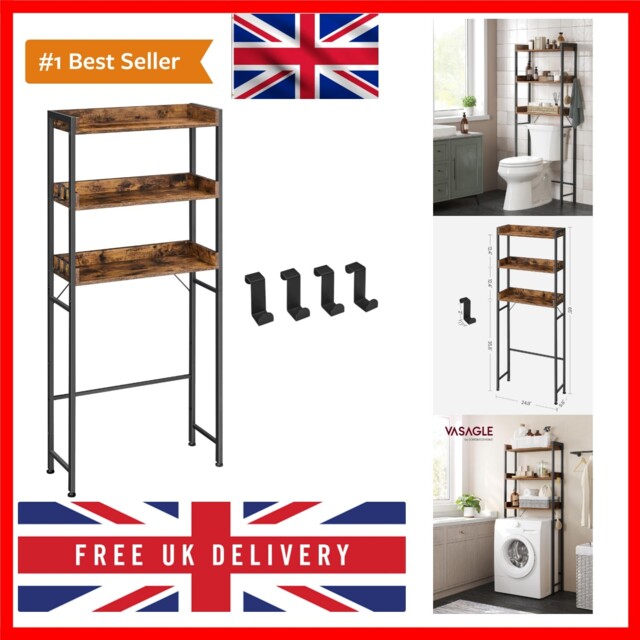 Toilet Shelf, 3 Tier Toilet Shelf, Space-saving Bathroom Shelf, Easy