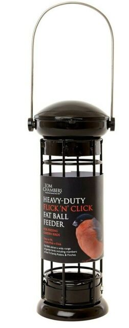 Wild Bird Feeder Fat Ball Feeder Feeding Flick 'n' Click Heavy Duty