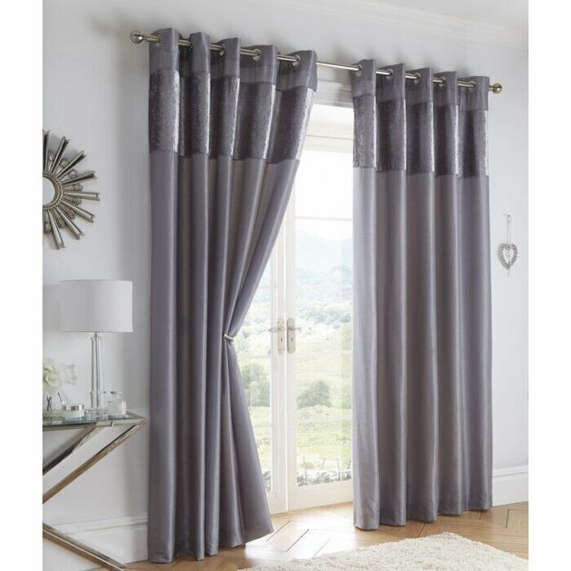 Curtains Boulevard Eyelet Room Darkening Dove Grey 46''x54''