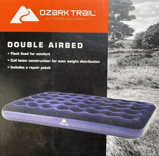 Ozark Trail Quality Double Air Bed Blue - Brand Free & Fast Delivery