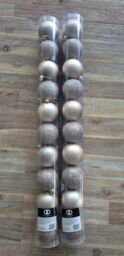 Joblot 20 Rosegold Gold Christmas Baubles Decoration Xmas Tree Novelty