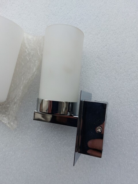 Litecraft Wall Light With White Cylinder Glass Shade - Polished Chrome