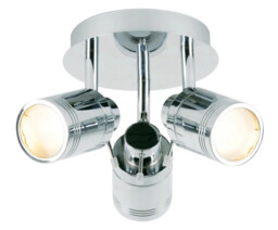 Bathroom Light Silver Scorpius 3 Spot Plate Chrome Ip44 Spa