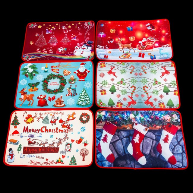 Assorted Santa Christmas Door Mats Xmas Decorations Home Floor Rugs