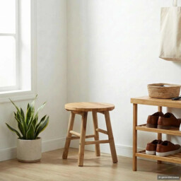 Garden Stool Light Brown Ã˜ 38 X 42 Cm Bamboo Vidaxl