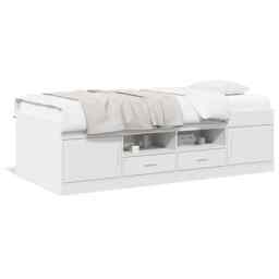 Daybed With Drawers White 75x190 Cm Engineered Wood Vidaxl