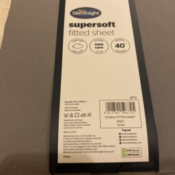Silentnight Supersoft Fitted Sheet -double - Grey