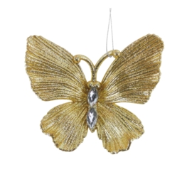 Gold Butterfly Christmas Tree Decoration Bauble Xmas Decor Diamante