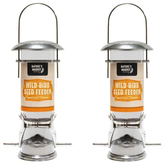 Bird Seed Feeder Deluxe Hanging Easy Fill Feeding Tube Station Garden