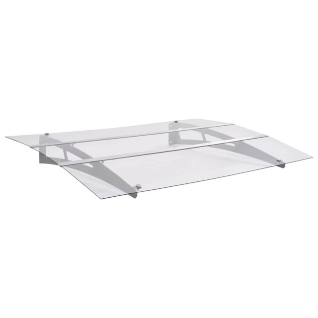 Door Canopy Silver And Transparent Pet Outdoor Awning Shelter Shade