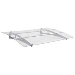 Door Canopy Silver And Transparent Pet Outdoor Awning Shelter Shade